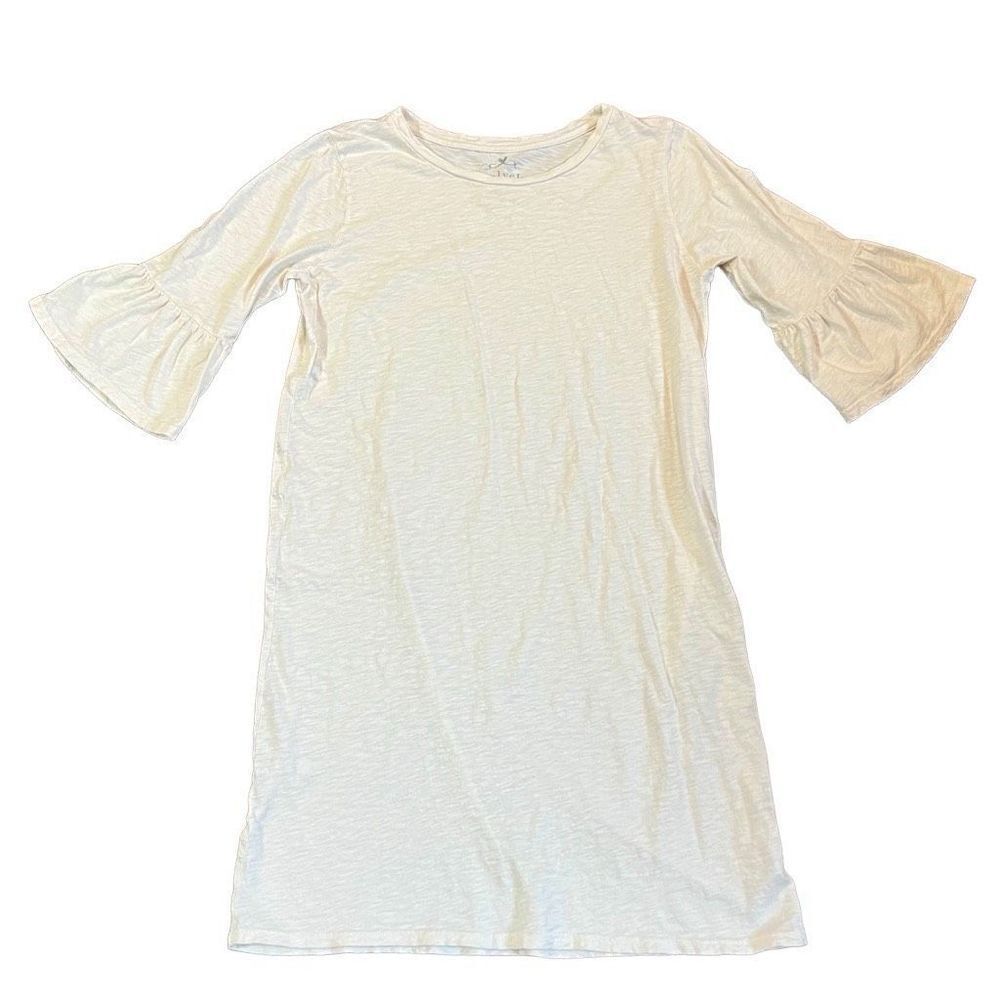 Velvet By Graham & Spencer Vintage Slub Cotton Dress Quarter Bell Sleeve Small